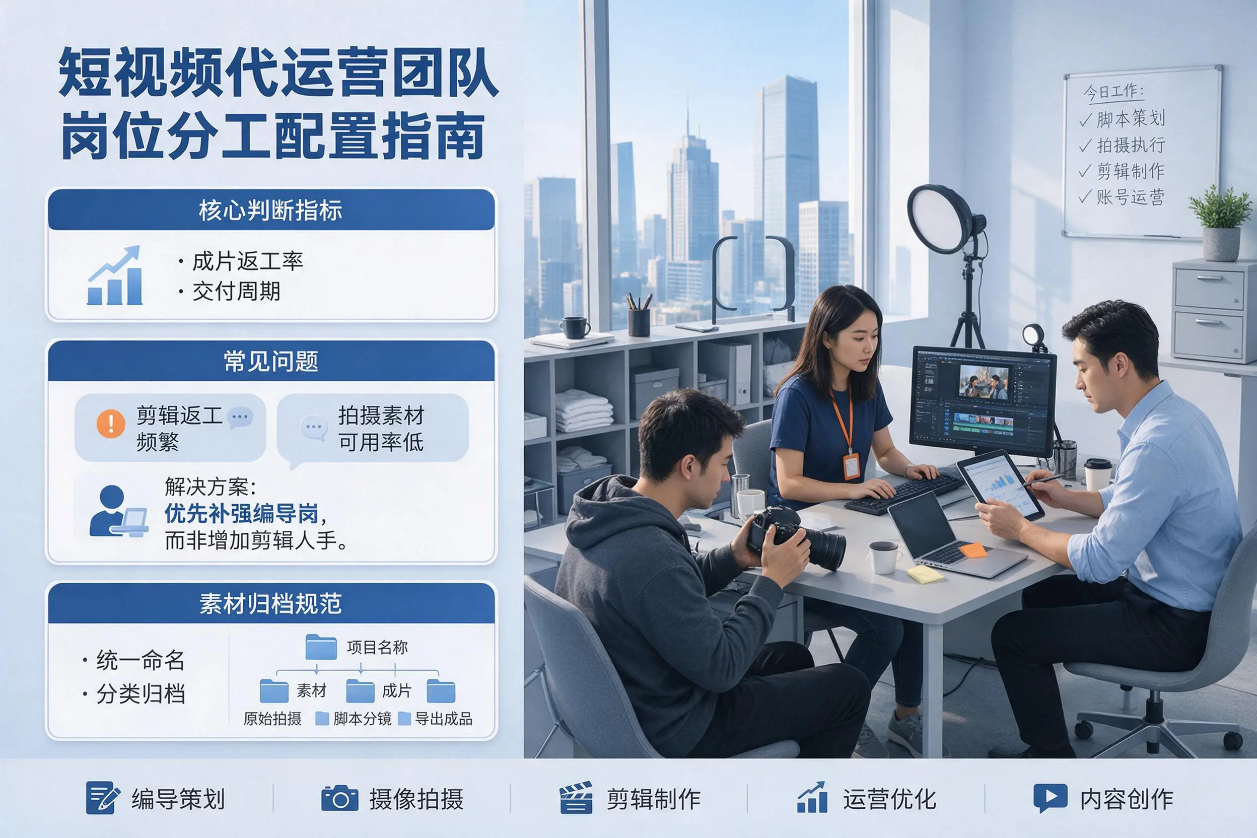 短视频代运营团队如何配置?北海企业岗位分工科普说明